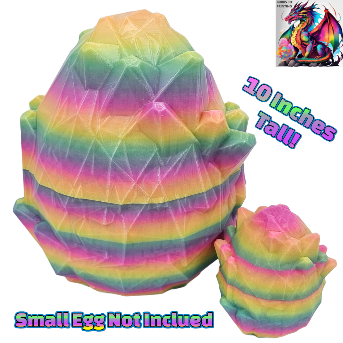 XXL Glow In The Dark Crystal Dragon Almost 30" 3D Printed Dragon With Matching Crystal Dragon Egg  Articulated Dragon Desk Fidget Great Gift