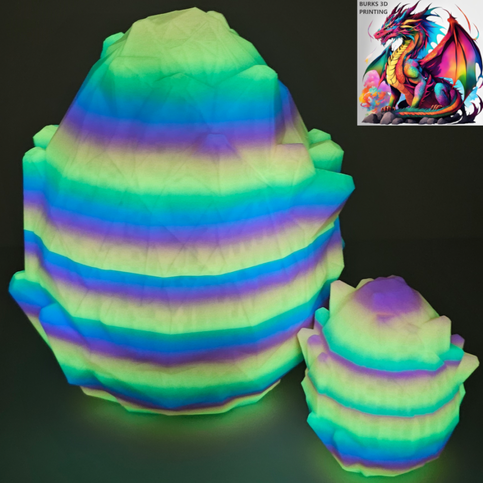 XXL Glow In The Dark Crystal Dragon Almost 30" 3D Printed Dragon With Matching Crystal Dragon Egg  Articulated Dragon Desk Fidget Great Gift